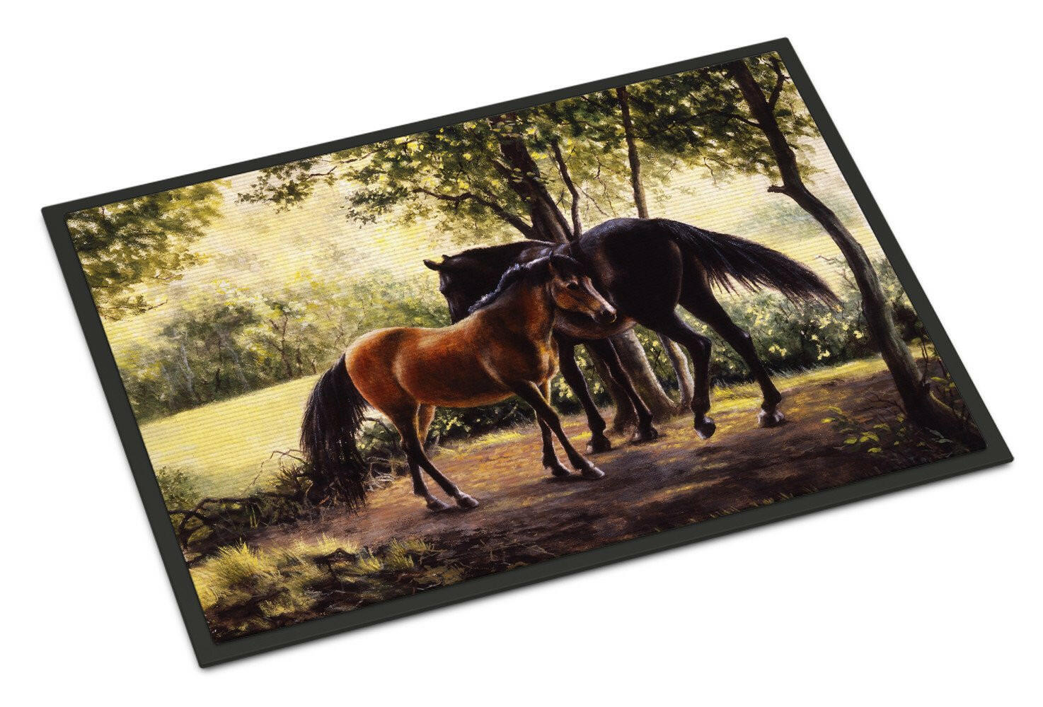 Horses by Daphne Baxter Doormat Indoor Outdoor 18H X 27W Front Door Mat Rugs for Entryway, Non Slip Washable