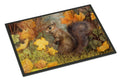 Grey Squirrel in Fall Leaves Doormat Indoor Outdoor 18H X 27W Front Door Mat Rugs for Entryway, Non Slip Washable