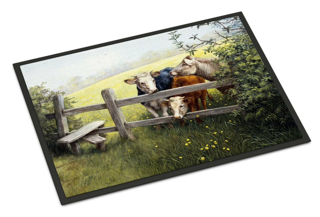 Cows in a Buttercup Meadow Doormat Indoor Outdoor 24H X 36W Front Door Mat Rugs for Entryway, Non Slip Washable Low Pile,