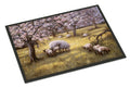 Sheep by Daphne Baxter Doormat Indoor Outdoor 18H X 27W Front Door Mat Rugs for Entryway, Non Slip Washable