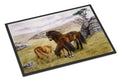 Horses in the Meadow Doormat Indoor Outdoor 24H X 36W Front Door Mat Rugs for Entryway, Non Slip Washable Low Pile,