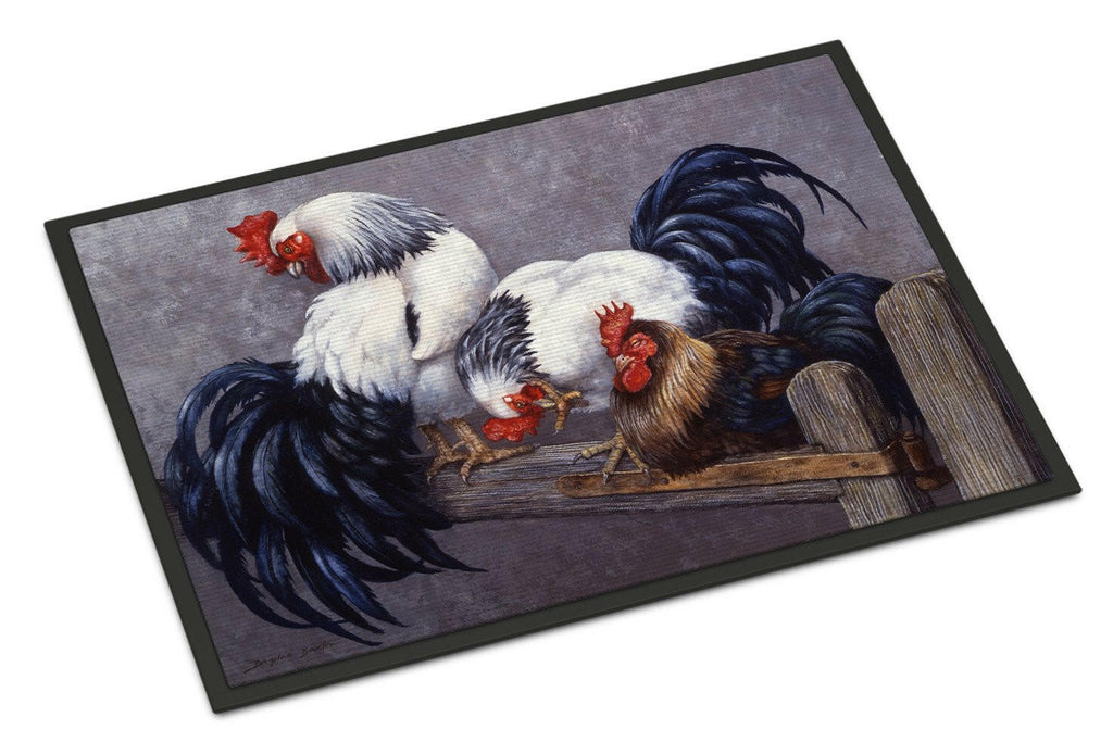 Roosters Roosting Doormat Indoor Outdoor 24H X 36W Front Door Mat Rugs for Entryway, Non Slip Washable Low Pile,