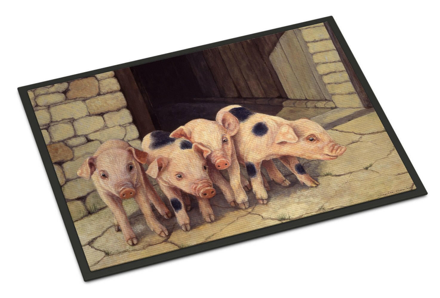 Pigs Piglets by Daphne Baxter Doormat Indoor Outdoor 18H X 27W Front Door Mat Rugs for Entryway, Non Slip Washable