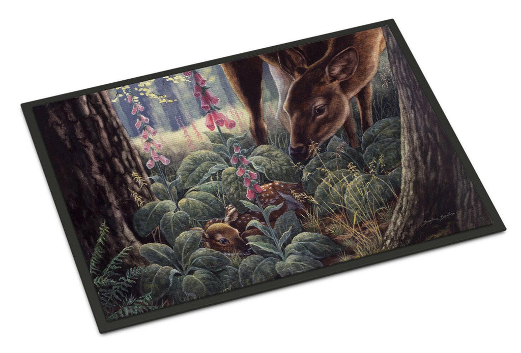 Doe and Fawn Deer Doormat Indoor Outdoor 24H X 36W Front Door Mat Rugs for Entryway, Non Slip Washable Low Pile,