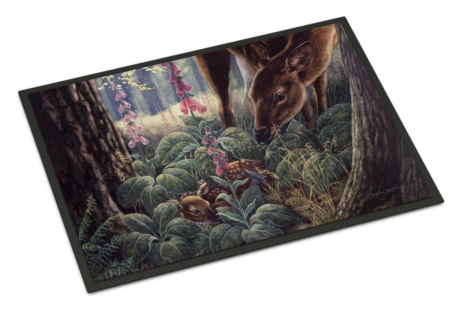 Doe and Fawn Deer Doormat Indoor Outdoor 18H X 27W Front Door Mat Rugs for Entryway, Non Slip Washable