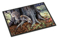 Grey Squirrels around the Tree Doormat Indoor Outdoor 18H X 27W Front Door Mat Rugs for Entryway, Non Slip Washable