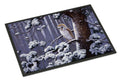 Owl on a Tree Branch in the Snow Doormat Indoor Outdoor 18H X 27W Front Door Mat Rugs for Entryway, Non Slip Washable