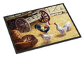 Rooster and Hens Chickens in the Barn Doormat Indoor Outdoor 18H X 27W Front Door Mat Rugs for Entryway, Non Slip Washable