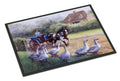 Geese Crossing before the Horse Doormat Indoor Outdoor 18H X 27W Front Door Mat Rugs for Entryway, Non Slip Washable