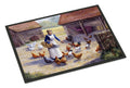Chicken Hen Feeding Time Doormat Indoor Outdoor 24H X 36W Front Door Mat Rugs for Entryway, Non Slip Washable Low Pile,