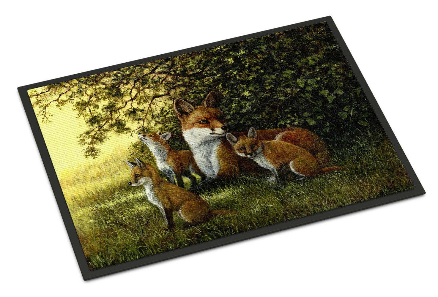 Foxes Resitng under the Tree Doormat Indoor Outdoor 24H X 36W Front Door Mat Rugs for Entryway, Non Slip Washable Low Pile,