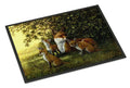 Foxes Resitng under the Tree Doormat Indoor Outdoor 18H X 27W Front Door Mat Rugs for Entryway, Non Slip Washable