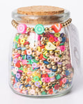 Polymer Fruit and Heishi Multicolor Metallic DIY Bead Jar