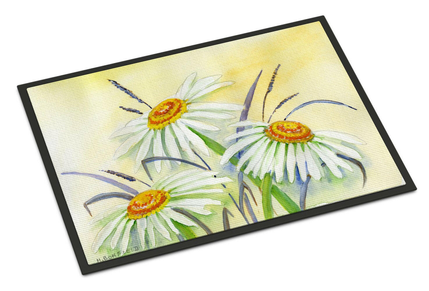 Daisies by Maureen Bonfield Doormat Indoor Outdoor 18H X 27W Front Door Mat Rugs for Entryway, Non Slip Washable