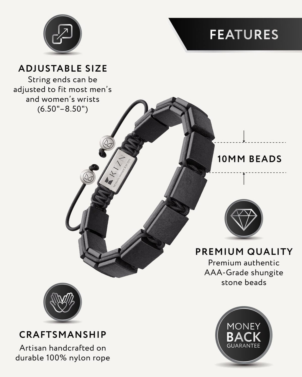 Shungite EMF Protection Bracelet - Havana
