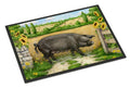 Black Pig with Sunflowers Doormat Indoor Outdoor 18H X 27W Front Door Mat Rugs for Entryway, Non Slip Washable