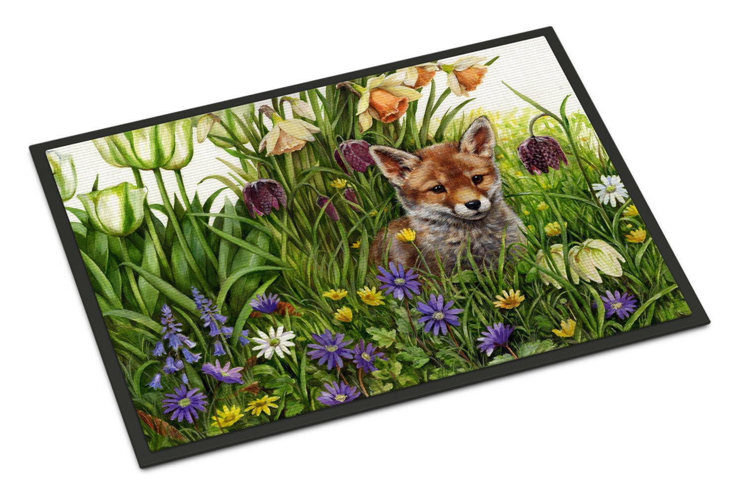 April Fox by Debbie Cook Doormat Indoor Outdoor 24H X 36W Front Door Mat Rugs for Entryway, Non Slip Washable Low Pile,