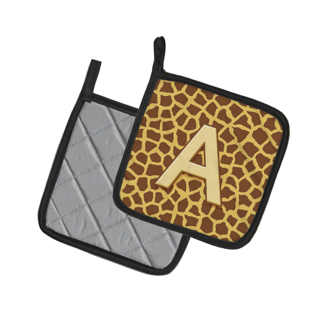 Letter A Monogram - Griaffe Pot Holder Set of 2 Heat Resistant Quilted Hot Pads 7.5 x 7.5 Inch, Insulated Kitchen Trivets for Cooking & Baking