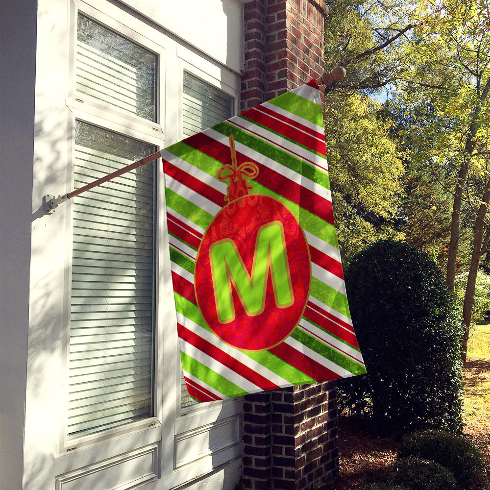 Christmas Oranment Holiday Initial Letter M House Flag 28x40 Porch Sleeve Pole Decorative Outside Yard Banner Artwork Wall Hanging, Polyester