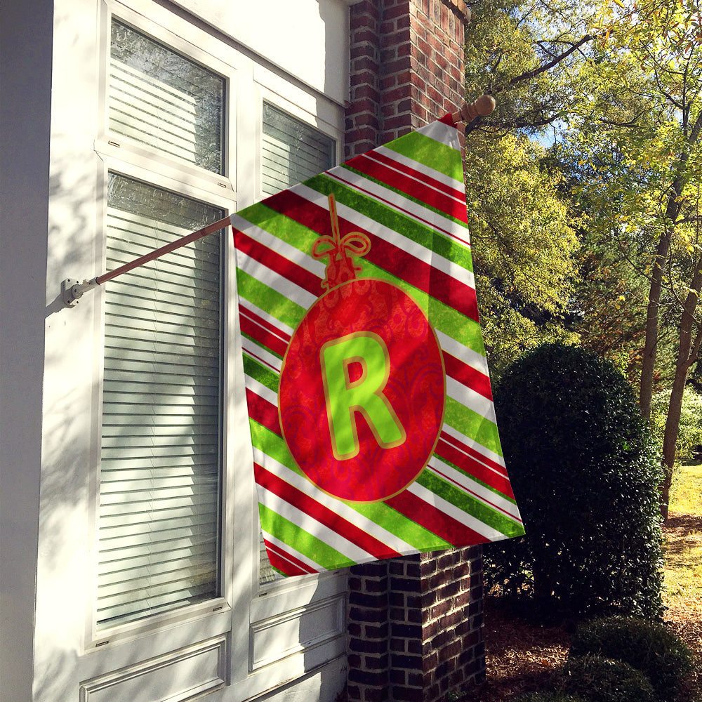 Christmas Oranment Holiday Initial Letter R House Flag 28x40 Porch Sleeve Pole Decorative Outside Yard Banner Artwork Wall Hanging, Polyester
