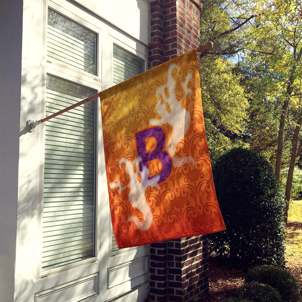 Halloween Ghost Letter B House Flag 28x40 Porch Sleeve Pole Decorative Outside Yard Banner Artwork Wall Hanging, Polyester
