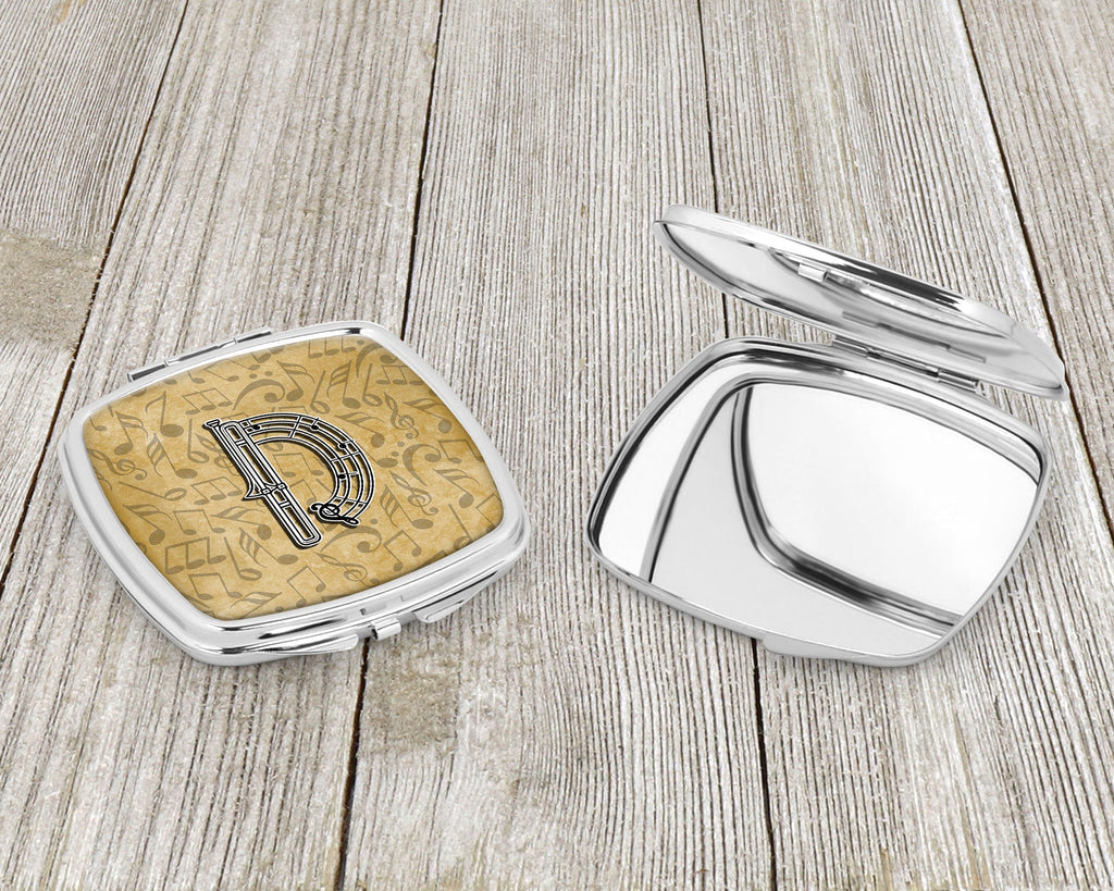 Letter D Musical Instrument Alphabet Compact Mirror Decorative Travel Makeup Mirror for Women Girls Gifts Pocket Makeup Mirror Folding Handheld