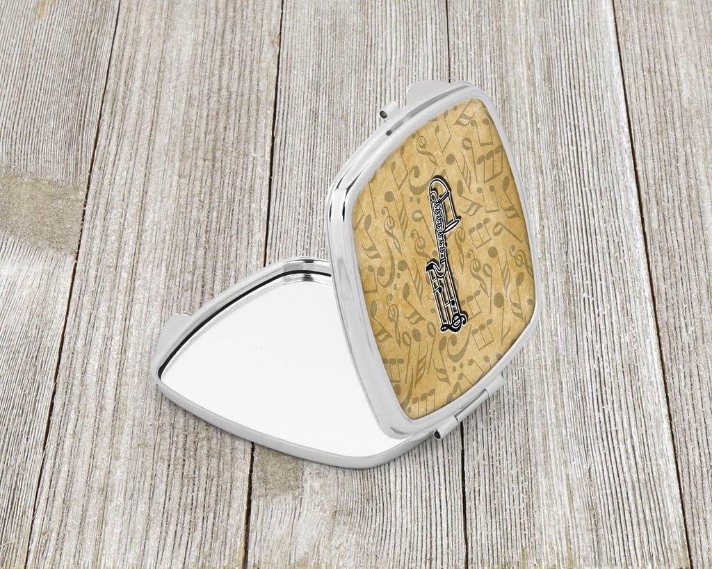 Letter J Musical Instrument Alphabet Compact Mirror Decorative Travel Makeup Mirror for Women Girls Gifts Pocket Makeup Mirror Folding Handheld