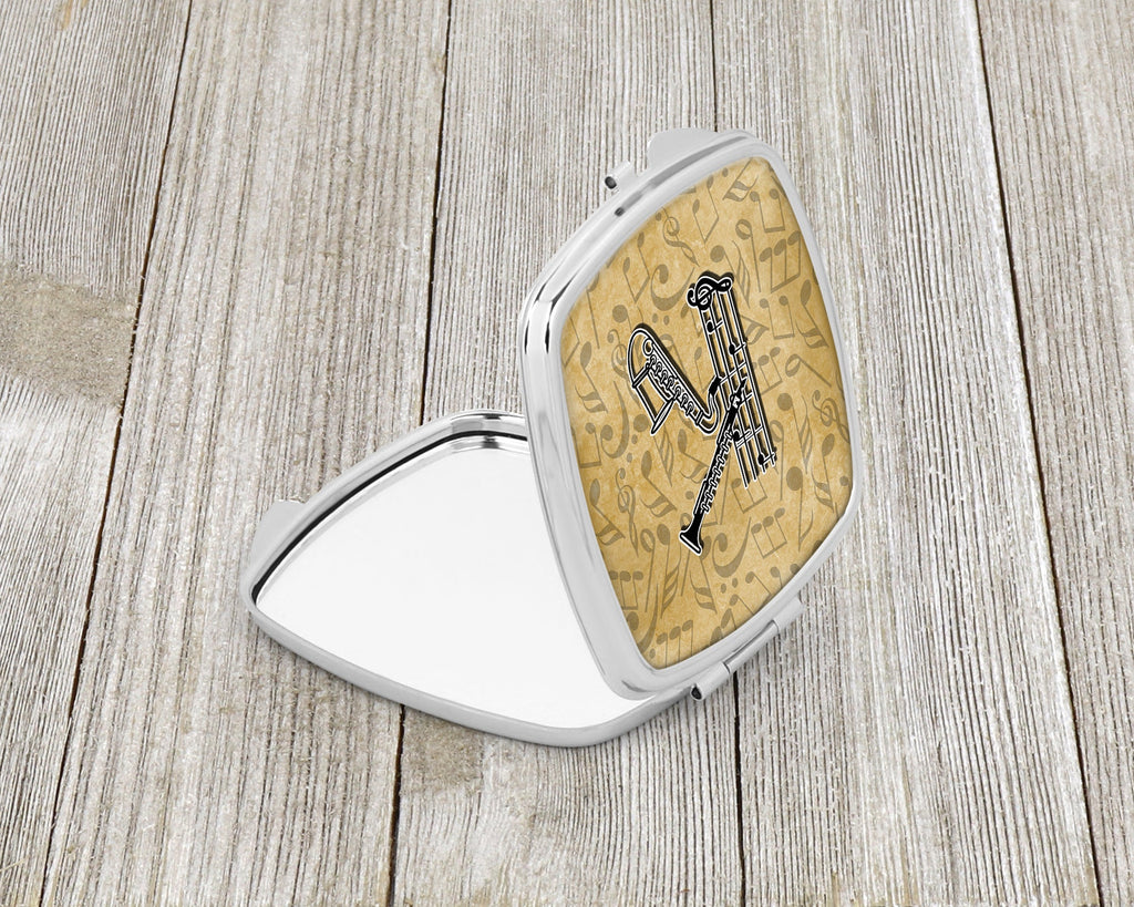 Letter K Musical Instrument Alphabet Compact Mirror Decorative Travel Makeup Mirror for Women Girls Gifts Pocket Makeup Mirror Folding Handheld
