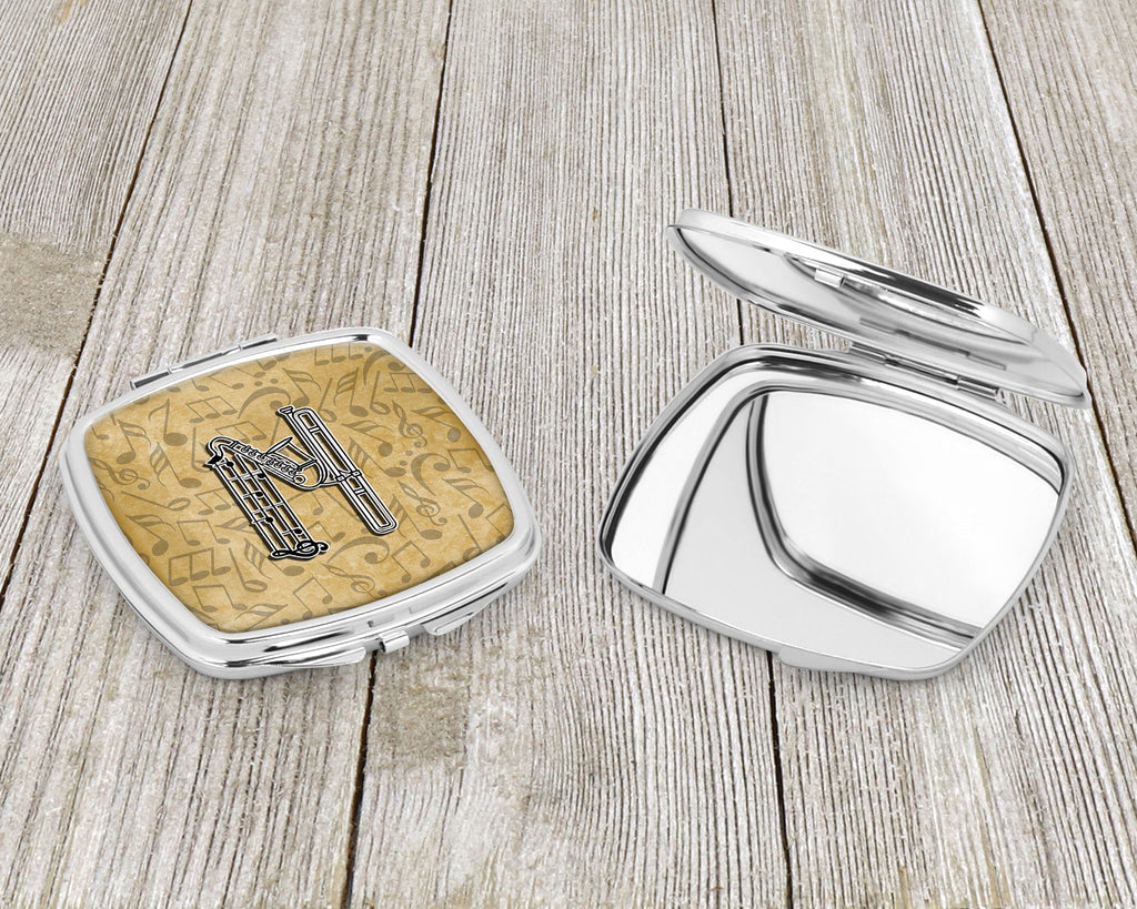 Letter N Musical Instrument Alphabet Compact Mirror Decorative Travel Makeup Mirror for Women Girls Gifts Pocket Makeup Mirror Folding Handheld