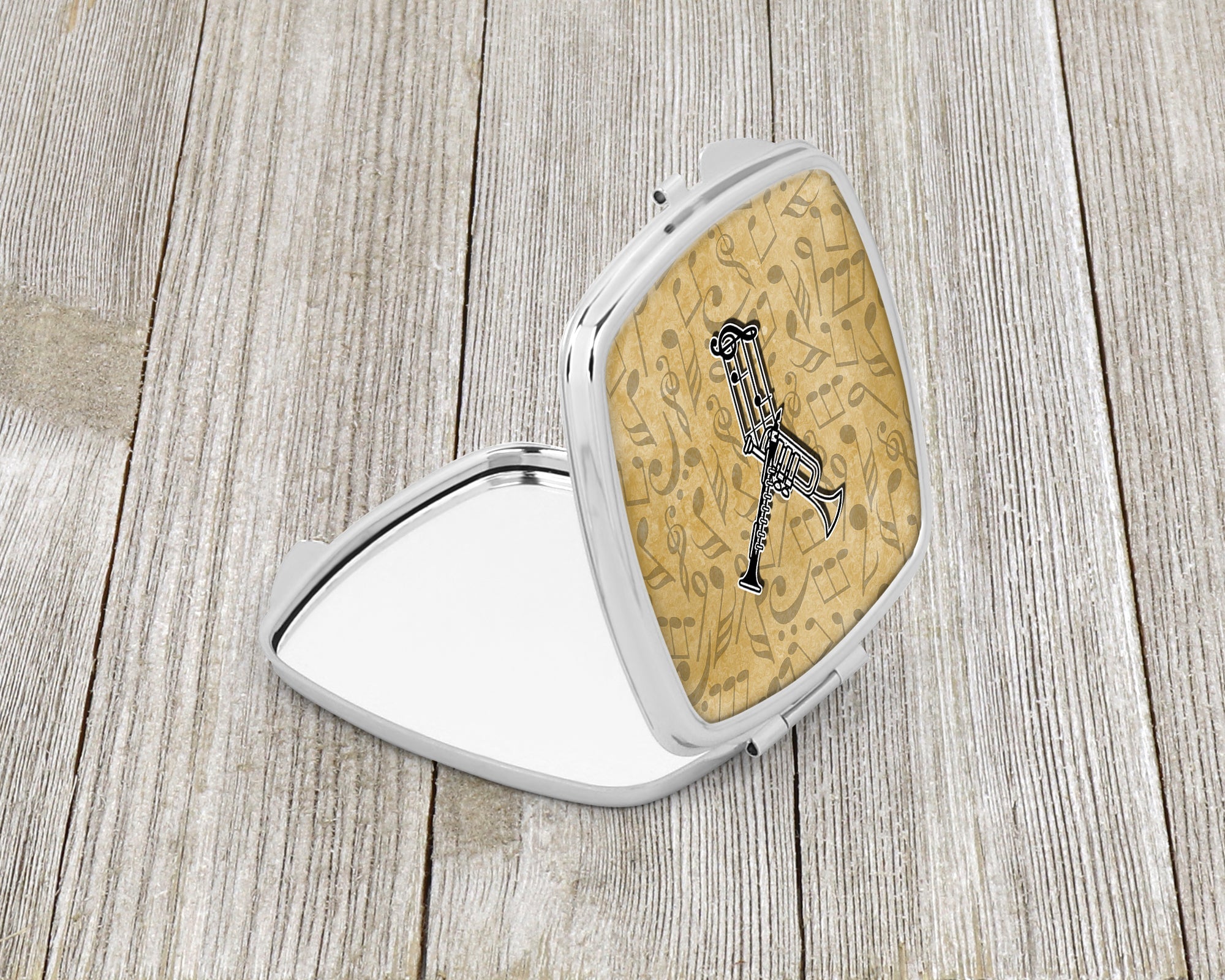 Letter Y Musical Instrument Alphabet Compact Mirror Decorative Travel Makeup Mirror for Women Girls Gifts Pocket Makeup Mirror Folding Handheld
