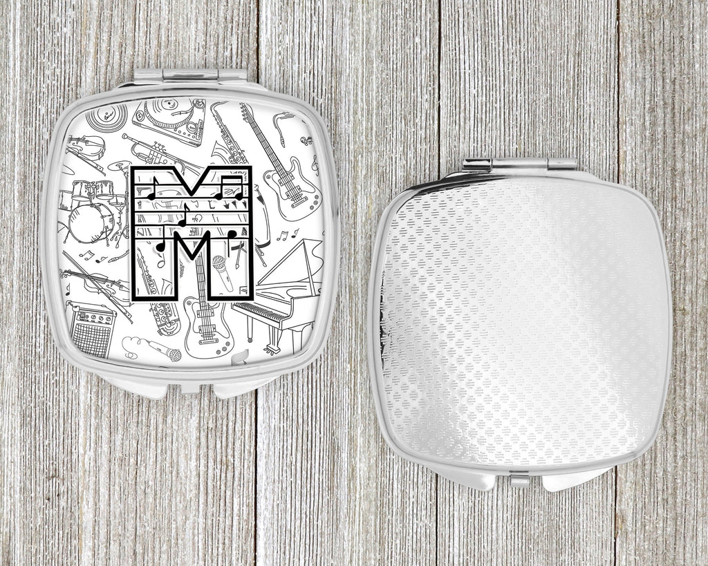 Letter M Musical Note Letters Compact Mirror Decorative Travel Makeup Mirror for Women Girls Gifts Pocket Makeup Mirror Folding Handheld
