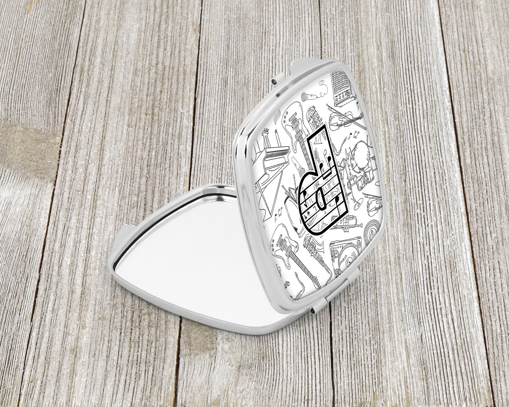 Letter P Musical Note Letters Compact Mirror Decorative Travel Makeup Mirror for Women Girls Gifts Pocket Makeup Mirror Folding Handheld