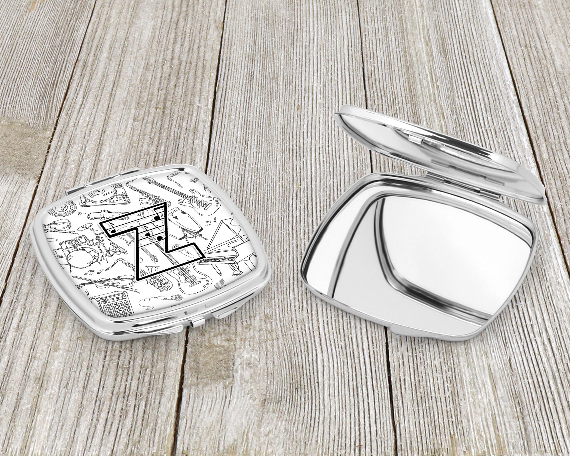 Letter Z Musical Note Letters Compact Mirror Decorative Travel Makeup Mirror for Women Girls Gifts Pocket Makeup Mirror Folding Handheld