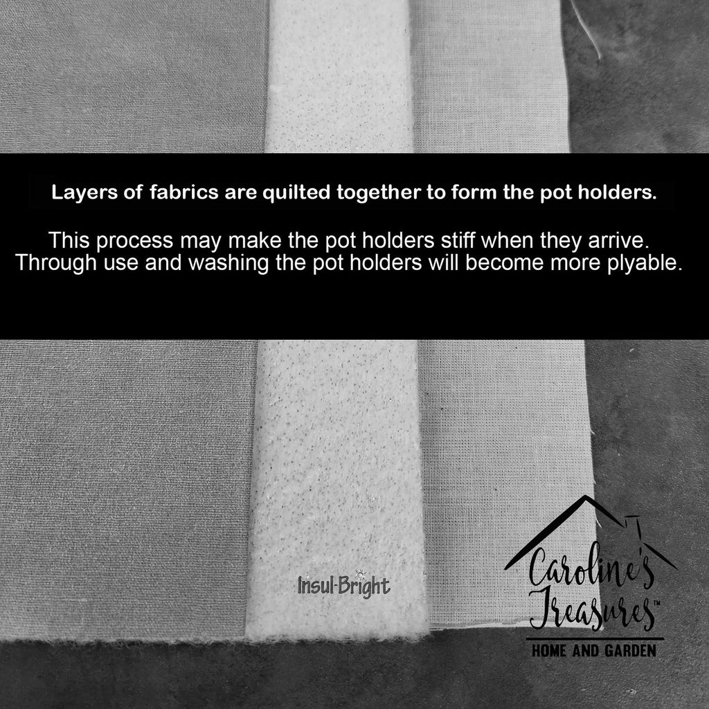 Letter W Day of the Dead Skulls Black Pot Holder Set of 2 Heat Resistant Quilted Hot Pads 7.5 x 7.5 Inch, Insulated Kitchen Trivets for Cooking & Baking