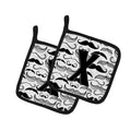 Letter X Moustache Initial Pot Holder Set of 2 Heat Resistant Quilted Hot Pads 7.5 x 7.5 Inch, Insulated Kitchen Trivets for Cooking & Baking