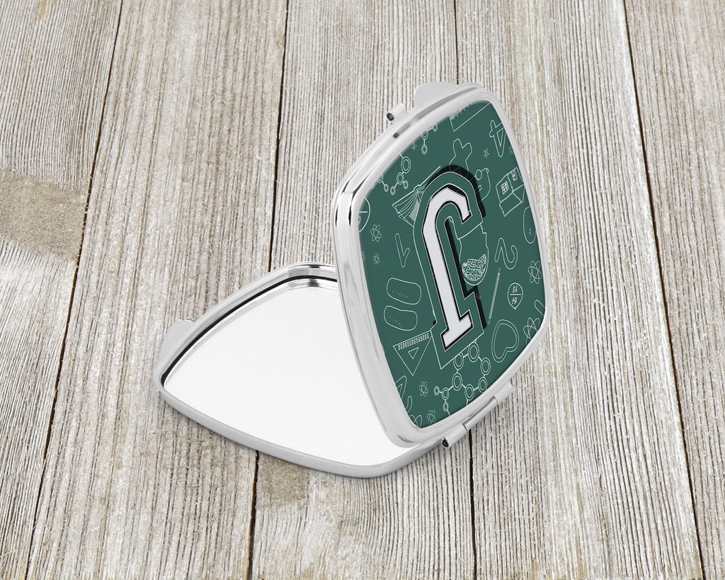 Letter J Back to School Initial Compact Mirror Decorative Travel Makeup Mirror for Women Girls Gifts Pocket Makeup Mirror Folding Handheld