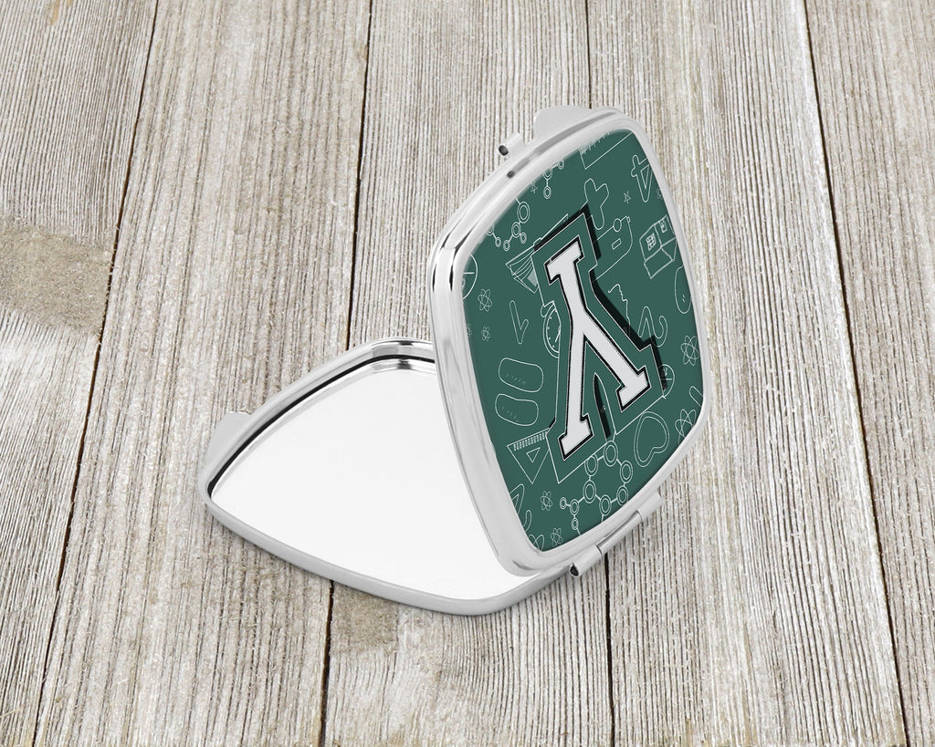 Letter Y Back to School Initial Compact Mirror Decorative Travel Makeup Mirror for Women Girls Gifts Pocket Makeup Mirror Folding Handheld