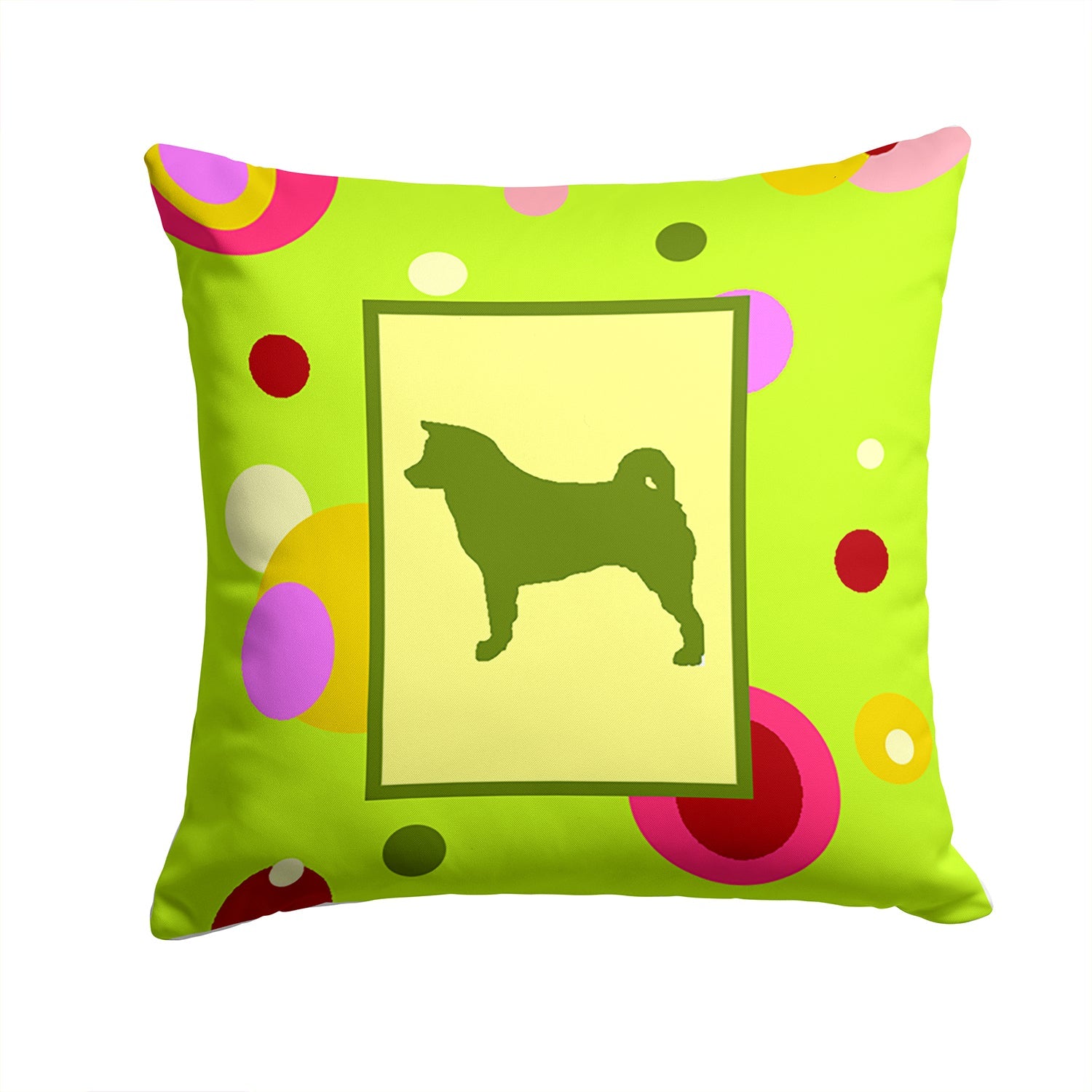 Akita Decorative Throw Pillow 14x14 Indoor Outdoor Accent Cushion, Fabric Cover with Insert for Sofa, Bed, Porch & Living Room