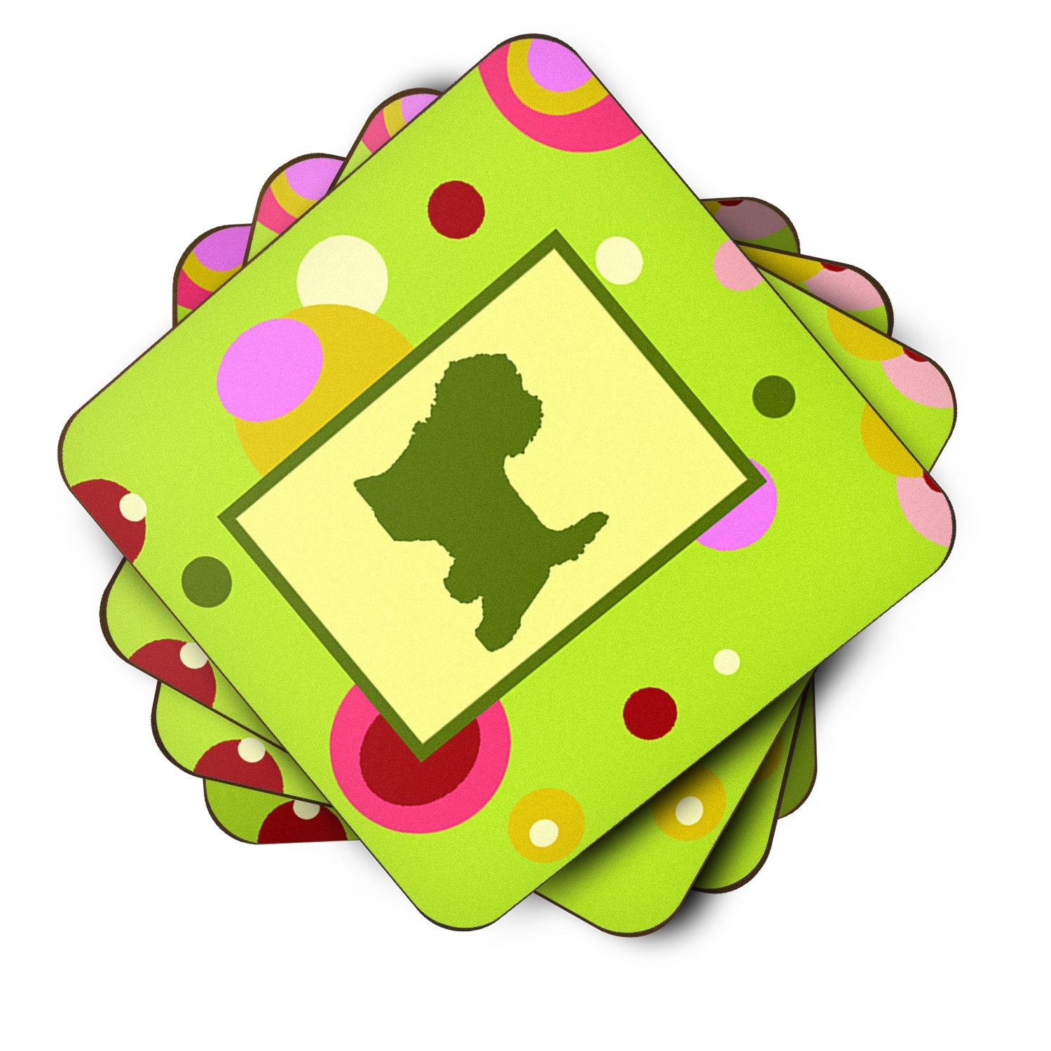 Cairn Terrier Foam Coasters Set of 4 Cup Coasters for Indoor Outdoor, Tabletop Protection, Anti Slip, Mouse pad Material