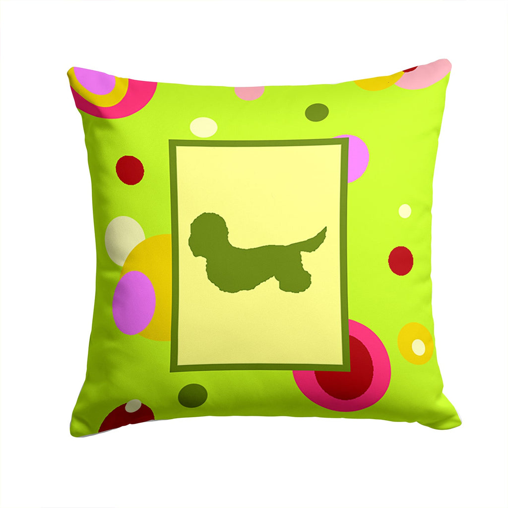 Dandie Dinmont Terrier Decorative Throw Pillow 14x14 Indoor Outdoor Accent Cushion, Fabric Cover with Insert for Sofa, Bed, Porch & Living Room