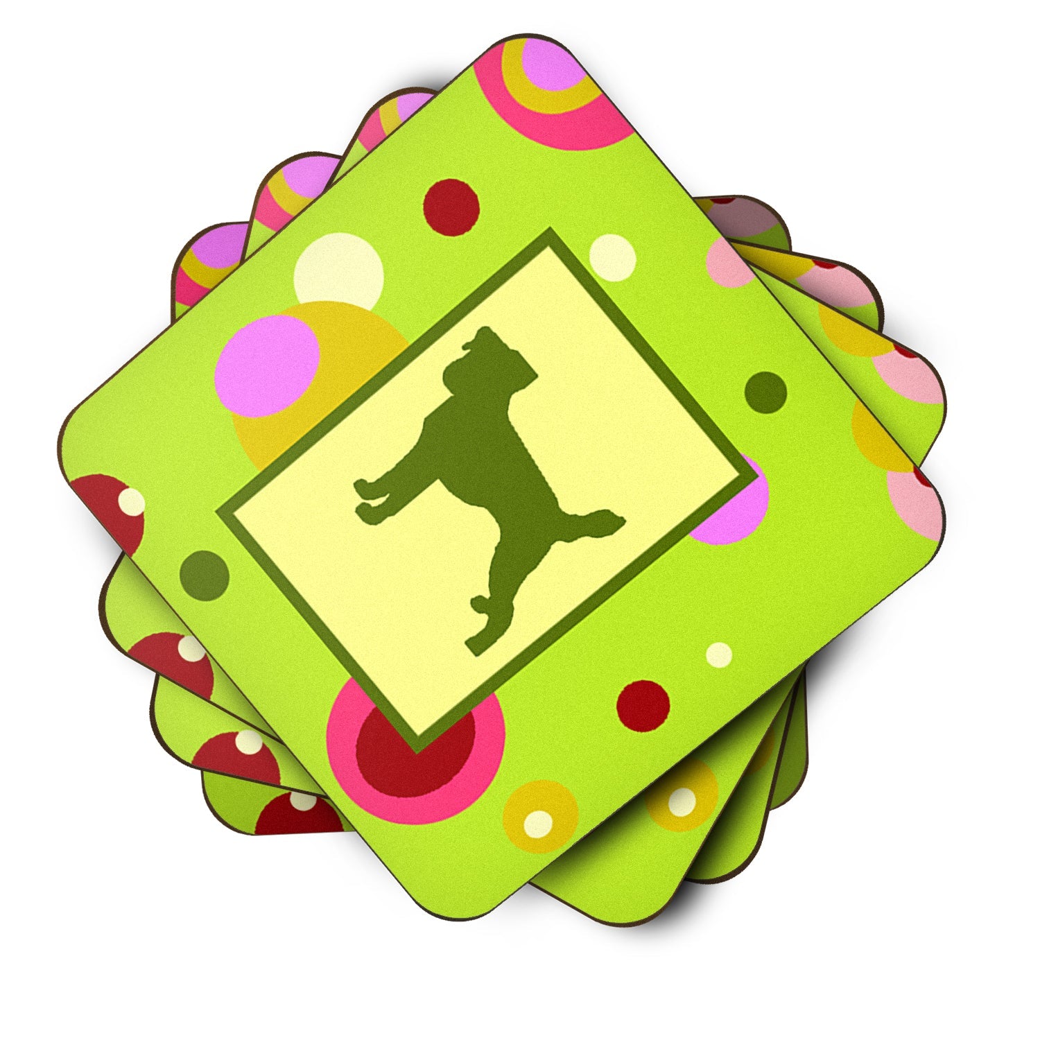 Jack Russell Terrier Foam Coasters Set of 4 Cup Coasters for Indoor Outdoor, Tabletop Protection, Anti Slip, Mouse pad Material