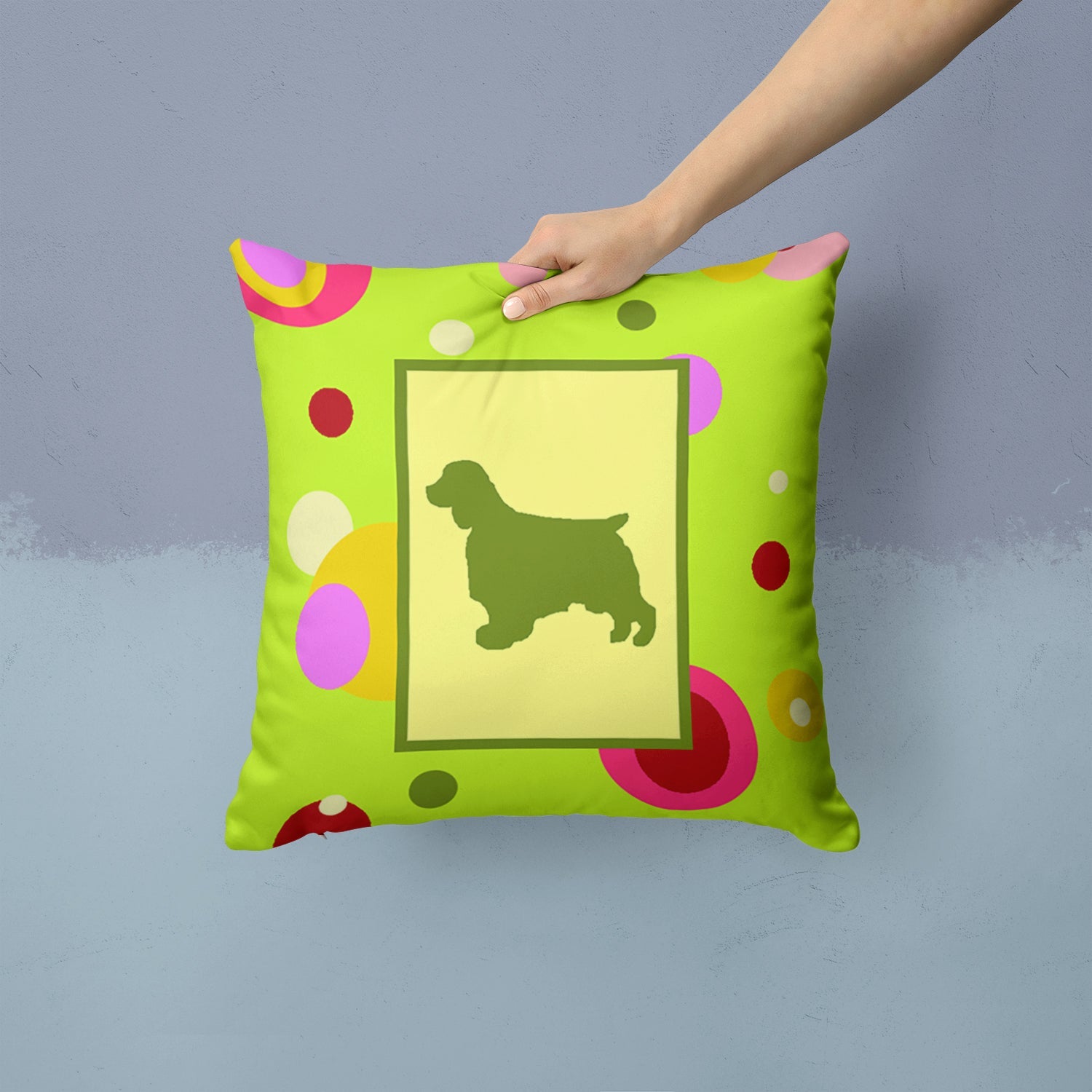 Welsh Springer Spaniel Decorative Throw Pillow 14x14 Indoor Outdoor Accent Cushion, Fabric Cover with Insert for Sofa, Bed, Porch & Living Room