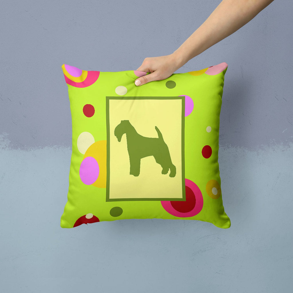 Welsh Terrier Decorative Throw Pillow 14x14 Indoor Outdoor Accent Cushion, Fabric Cover with Insert for Sofa, Bed, Porch & Living Room