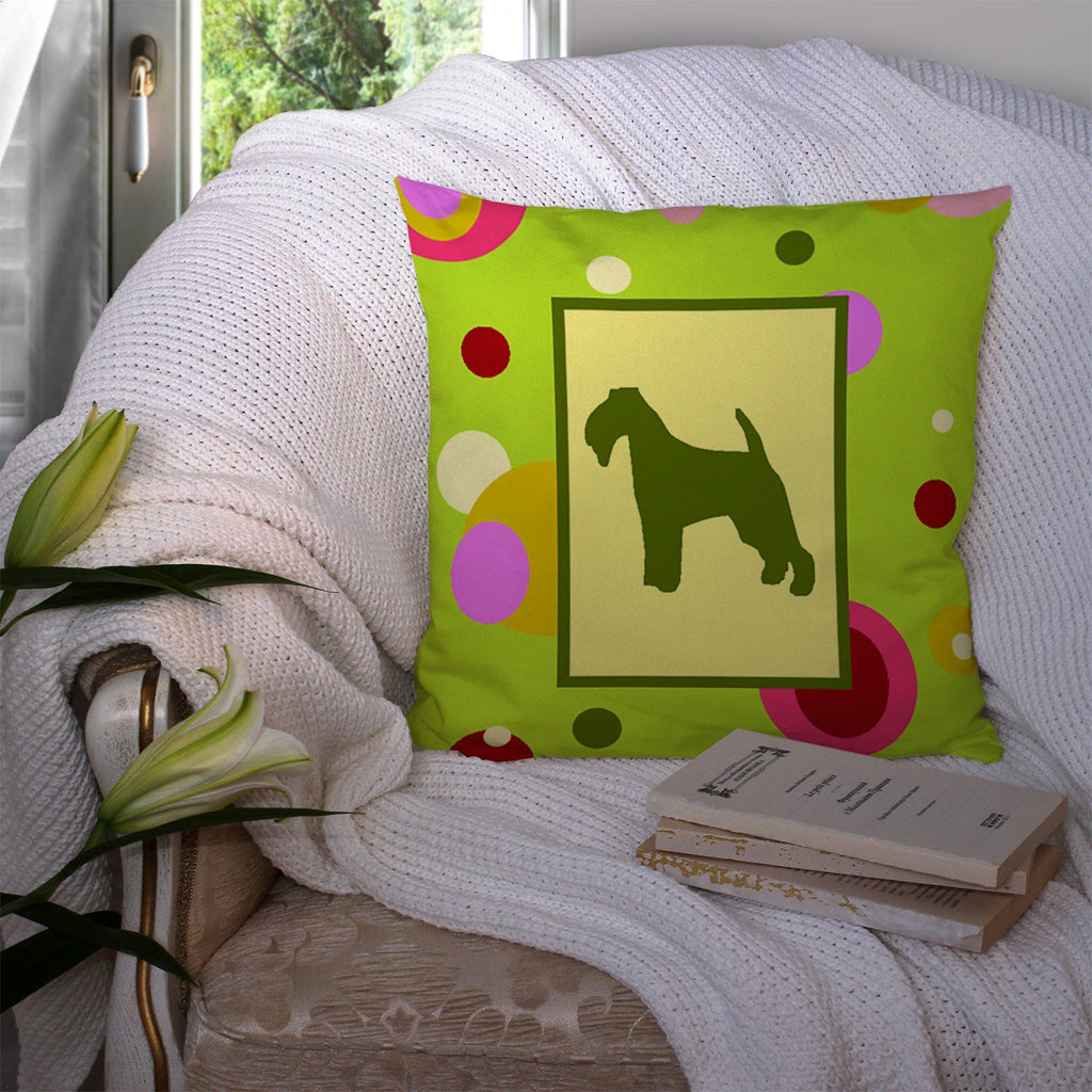 Welsh Terrier Decorative Throw Pillow 14x14 Indoor Outdoor Accent Cushion, Fabric Cover with Insert for Sofa, Bed, Porch & Living Room