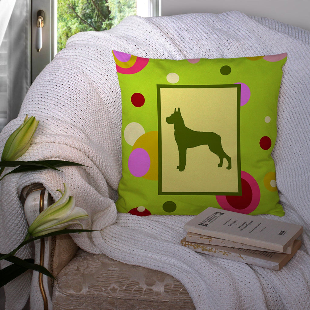 Great Dane Decorative Throw Pillow 14x14 Indoor Outdoor Accent Cushion, Fabric Cover with Insert for Sofa, Bed, Porch & Living Room