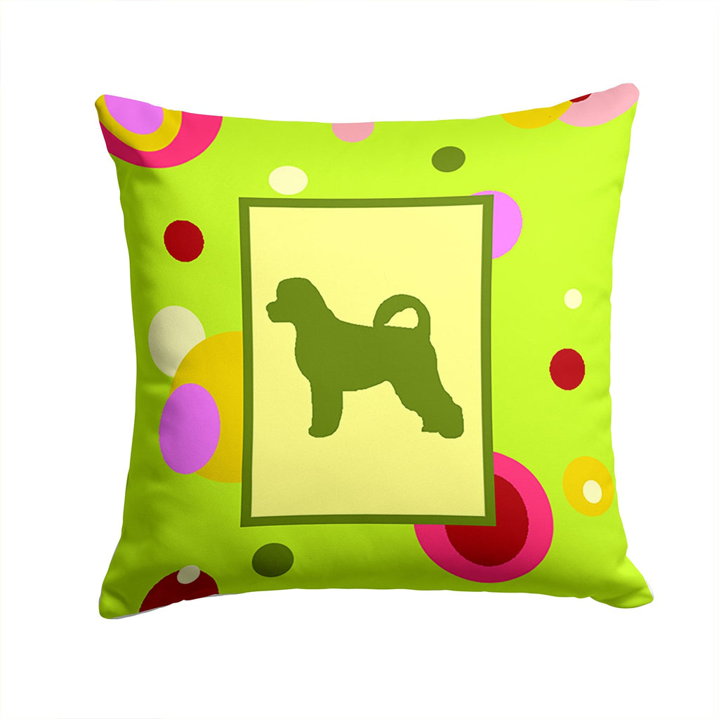 Portuguese Water Dog Decorative Throw Pillow 14x14 Indoor Outdoor Accent Cushion, Fabric Cover with Insert for Sofa, Bed, Porch & Living Room