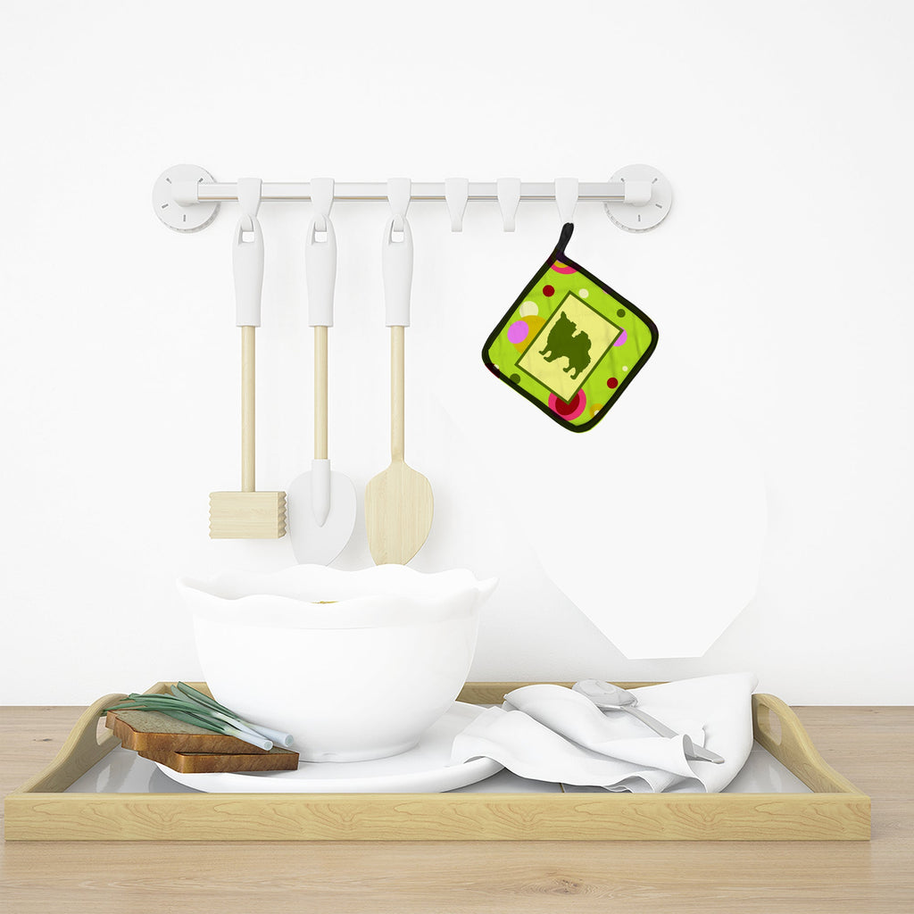 Chihuahua Pot Holder Set of 2 Heat Resistant Quilted Hot Pads 7.5 x 7.5 Inch, Insulated Kitchen Trivets for Cooking & Baking