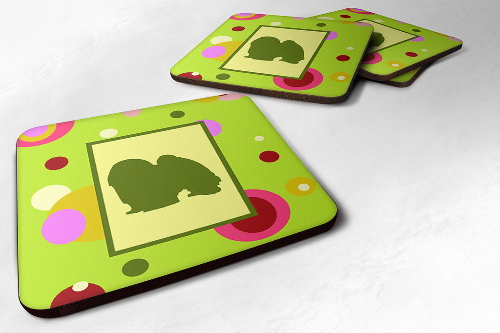 Japanese Chin Foam Coasters Set of 4 Cup Coasters for Indoor Outdoor, Tabletop Protection, Anti Slip, Mouse pad Material