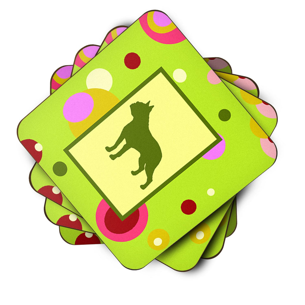 Boston Terrier Foam Coasters Set of 4 Cup Coasters for Indoor Outdoor, Tabletop Protection, Anti Slip, Mouse pad Material