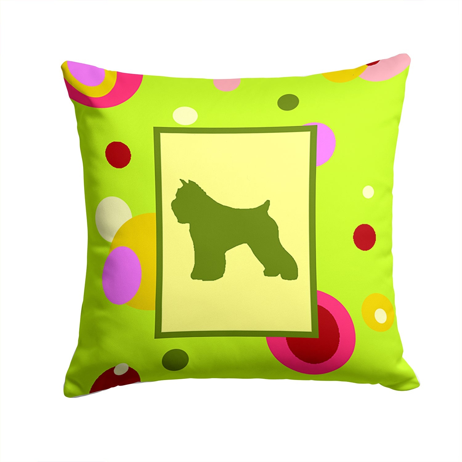Bouvier des Flandres Decorative Throw Pillow 14x14 Indoor Outdoor Accent Cushion, Fabric Cover with Insert for Sofa, Bed, Porch & Living Room